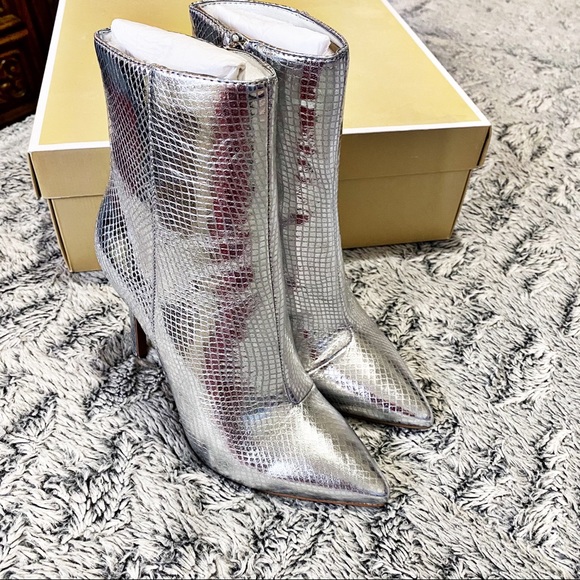 Michael Kors Leona Metallic Leather Snake Boots - Picture 5 of 14